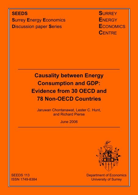 Causality between Energy Consumption and GDP: Evidence from ...