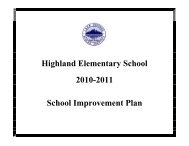 2010-2011 School Improvement Plan - Highland Elementary (PDF)