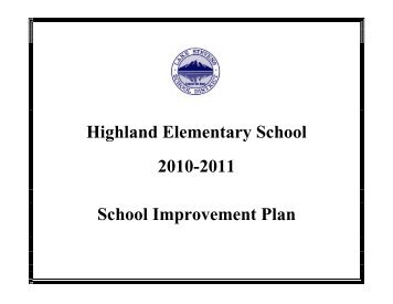 2010-2011 School Improvement Plan - Highland Elementary (PDF)