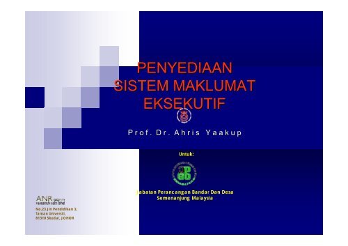 PENYEDIAAN SISTEM MAKLUMAT EKSEKUTIF