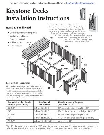 Keystone Decks Installation Instructions - Deckorators