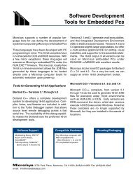 Software Development Tools for Embedded Pcs - Micro/sys, Inc.