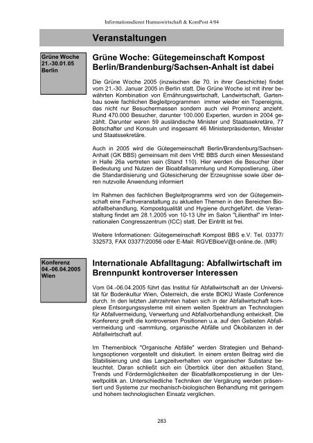 Aktuelles - Bundesgütegemeinschaft Kompost e.V.