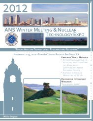 ANS WiNter MeetiNg &NucleAr techNologyexpo - ANS Nuclear Cafe