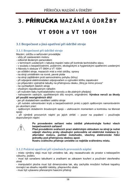 Návod údržby