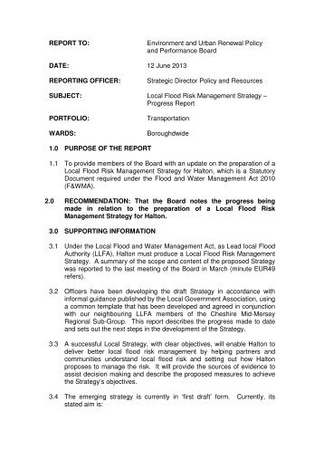 Local Flood Risk Management Strategy - Progress Report PDF 38 KB