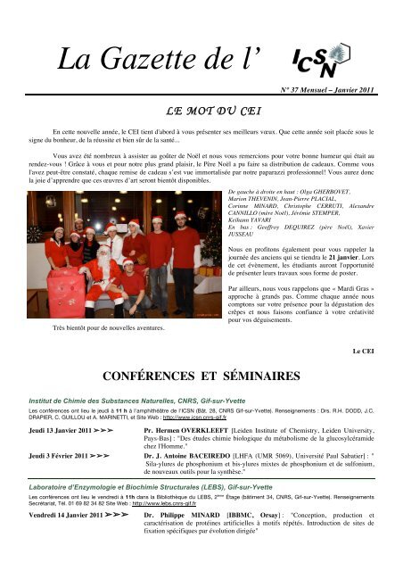 La Gazette de l' - Historique de l'ICSN - CNRS