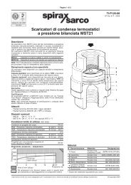 Scaricatori di condensa termostatici a pressione bilanciata MST21