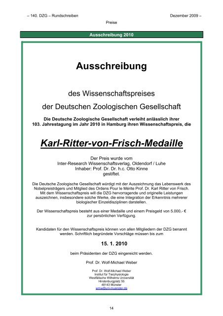 Deutsche Zoologische Gesellschaft e. V.