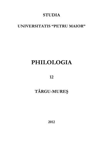 PHILOLOGIA - Universitatea"Petru Maior"
