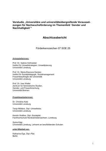 Abschlussbericht - Sozial-ökologische Forschung