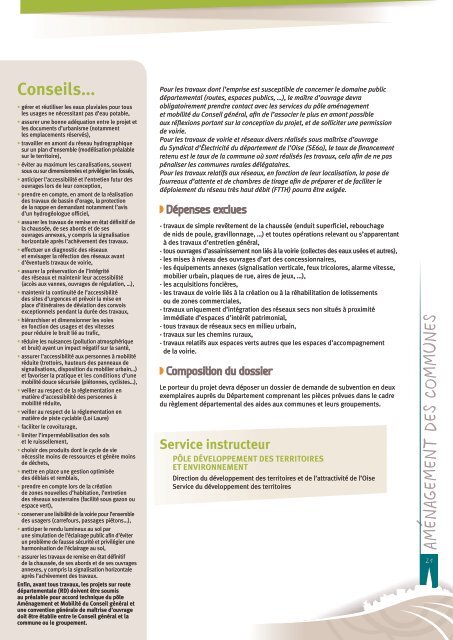 Guide des aides aux communes - Conseil général de l'Oise