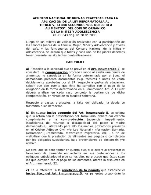 Acuerdo Nacional de Buenas PrÃ¡cticas - Consejo de la Judicatura