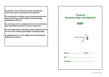 Paspoort geneeskundige vaardigheden AMV - Boekje Pienter