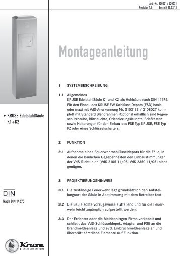 Montageanleitung - KRUSE Sicherheitssysteme