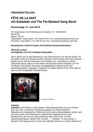 FÃTE DE LA NUIT mit Kabbalah und The Fat Bastard Gang Band