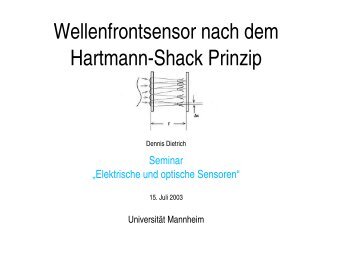 Wellenfrontmessung nach dem Hartmann-Shack Prinzip