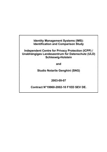 Identity Management Systems (IMS): Identification and Comparison ...