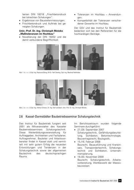 Institutsbericht Institut für Baubetrieb 2007-2009