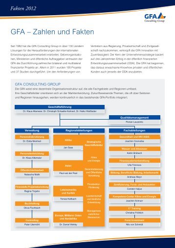 Fakten 2012 - GFA Consulting Group