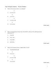 Topic 10 Organic Chemistry =Practice Problems= 1. Which of the ...