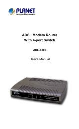 ADSL Modem Router With 4-port Switch ADE-4100 - Planet