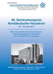 28. Seminarkongress Norddeutscher Hausärzte - Deutscher ...