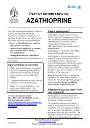 AZATHIOPRINE - Australian Rheumatology Association