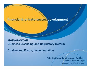 MADAGASCAR Business Licensing and Regulatory Reform ...