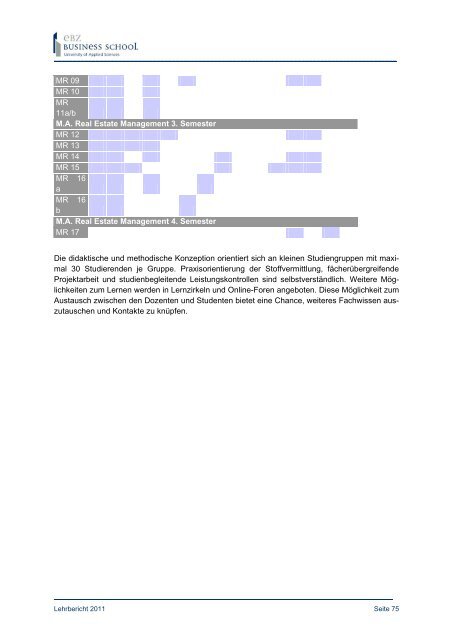 Lehrbericht 2011 - EBZ Business School