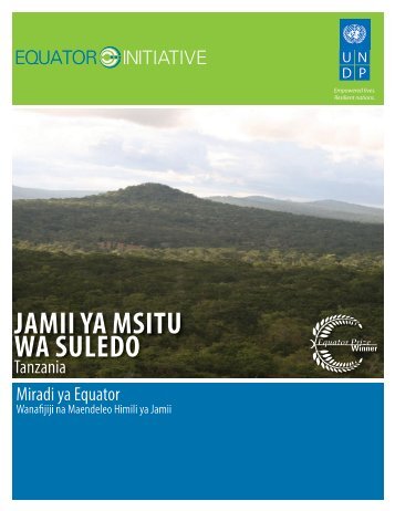 JAMII YA MSITU WA SULEDO - Equator Initiative