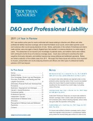 D&O and Professional Liability - Troutman Sanders LLP