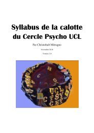 Syllabus de la calotte du Cercle Psycho UCL - HELARY.NET