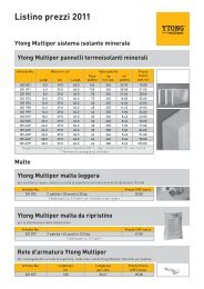 Listino prezzi 2011 - Ytong