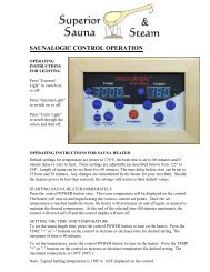 SAUNALOGIC CONTROL OPERATION - Superior Sauna & Steam
