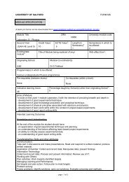 UNIVERSITY OF SALFORD FORM MS MODULE SPECIFICATION ...