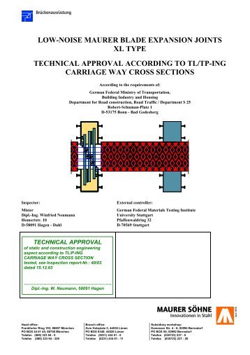 Technical Approval XL-Expansion Joints - Maurer Söhne Group