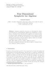 Four Dimensional Symplectic Lie Algebras - Mathematical Sciences