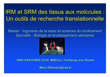 IRM et SRM des tissus aux molÃ©cules : Un outils de ... - mamobipet