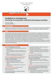 und Teilzeitarbeit im Schichtbetrieb - Arbeitszeitberatung Dr. Hoff ...