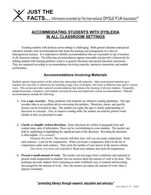 Accommodating Students With Dyslexia >> Accommodating Students With Dyslexia In All Classroom Settings Accommodating Students With Dyslexia >> Accommodating Students With Dyslexia In All Classroom Settings