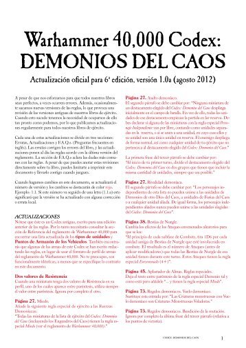 Warhammer 40 000 Codex: Demonios Del Caos