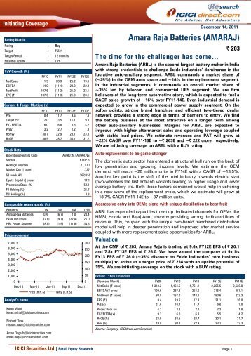 Amara Raja Batteries (AMARAJ) - ICICI Direct