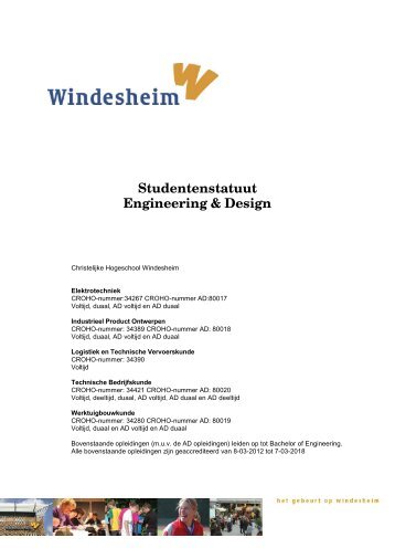 Studentenstatuut Engineering & Design - Windesheim
