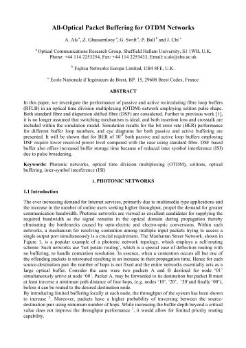 All-Optical Packet Buffering for OTDM Networks - Northumbria ...