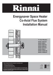 Rinnai Energy Saver Flue Manual - Pivot Stove & Heating