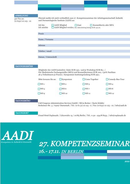 aadi 27. kompetenzseminar - BVDD