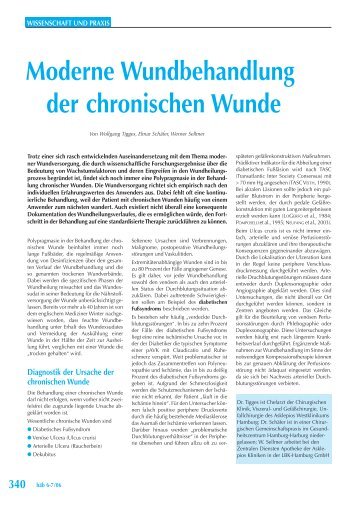 Moderne Wundbehandlung der chronischen Wunde - Werner Sellmer