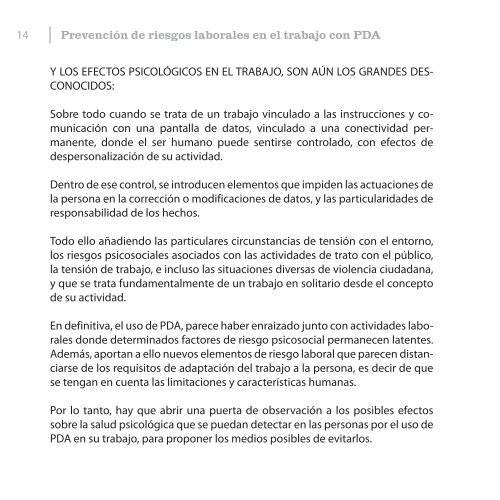 PrevenciÃ³n de riesgos laborales en el trabajo con PDA PrevenciÃ³n ...