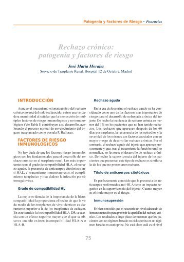 Rechazo crónico: patogenia y factores de riesgo - Roche Trasplantes